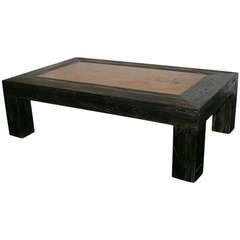 Early 20th Century Ebonized Exotic Wood Chinese Cocktail Table