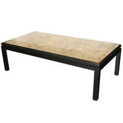Mid-20th C. Polished Steel & Gold Leaf Cocktail Table