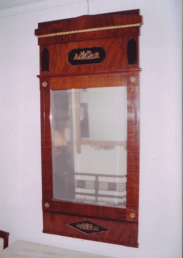 French Empire Mahogany Pier Mirror