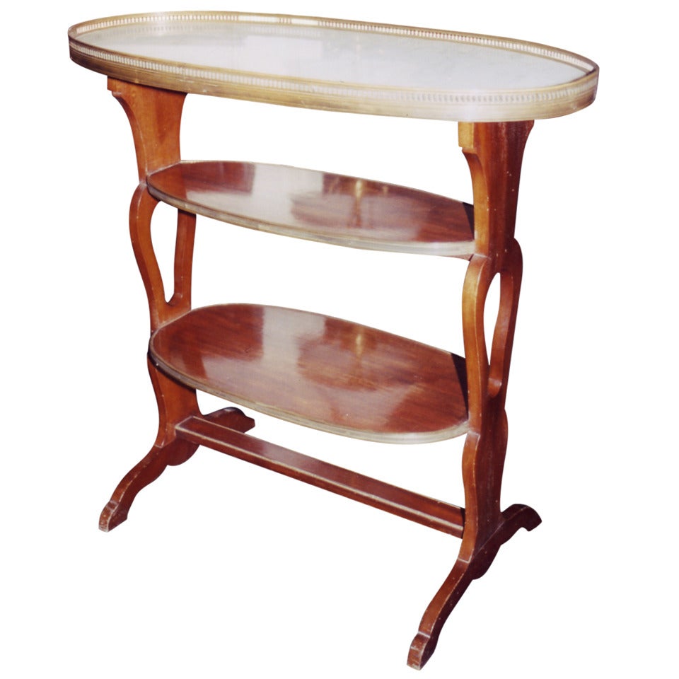 19th Century Three-Tier Mahogany Side Table For Sale