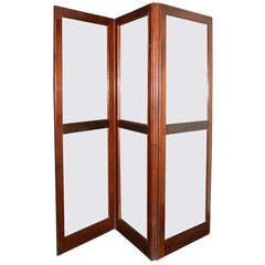 19th Century English Walnut Three Paneled Screen 12