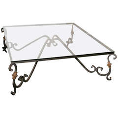 Early 20th Century Iron and Glass Cocktail Table