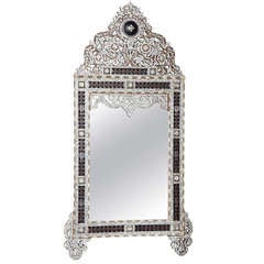 Ivory and Mother of Pearl Inlaid Mirror 