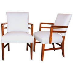 Pair of 20th Century Maple Armchairs
