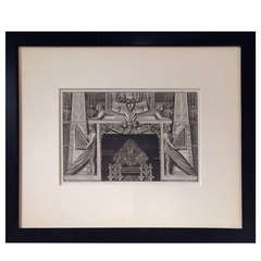 Gravure de Piranesi du 19ème siècle pour une cheminée