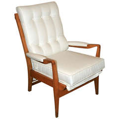 Mid-20th Century Beechwood Open Arm Chair