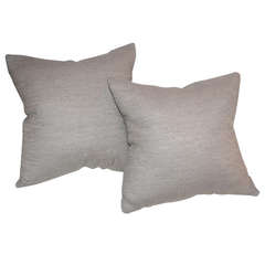 Pair of Grey Cashmere Pillows