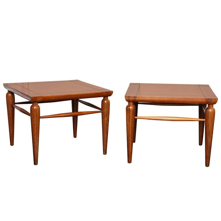 Pair of MidCentury Walnut Tables For Sale at 1stDibs