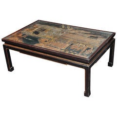20th Century Black Chinoiserie Cocktail Table