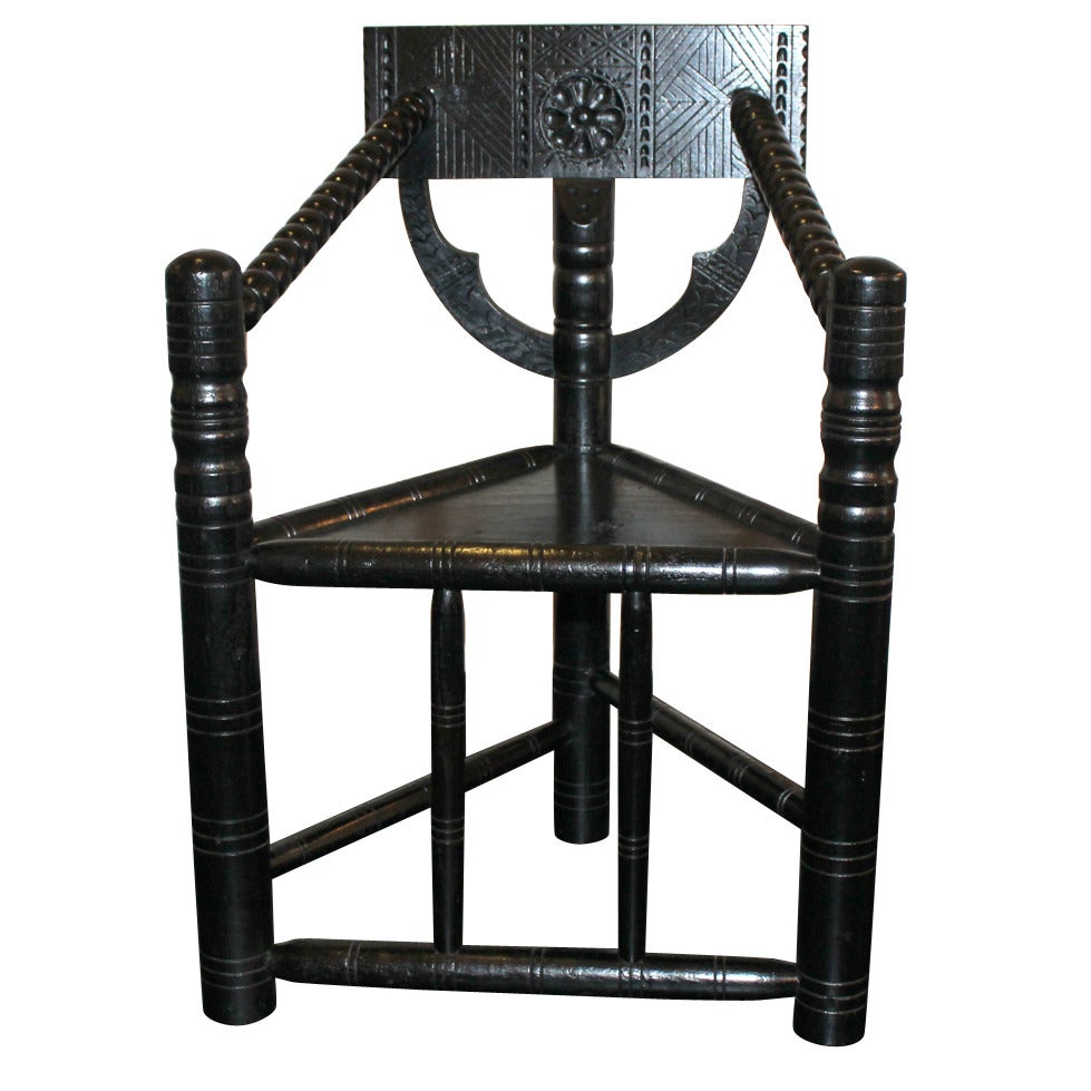 19th Century Ebonized Turner Chair