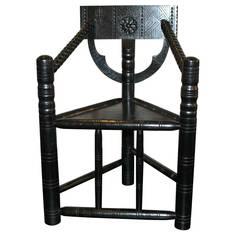 Antique 19th Century Ebonized Turner Chair