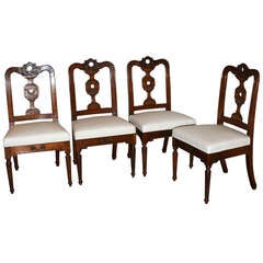 Set of Four, 19th Century Mahogany Dining Chairs