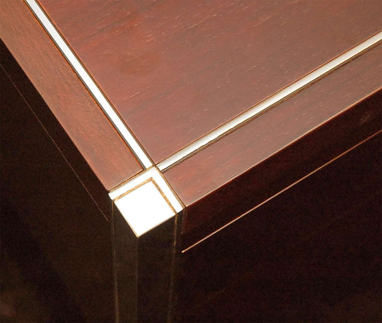 Architectural 1970's Mahogany Knoll Desk In Excellent Condition For Sale In Los Angeles, CA