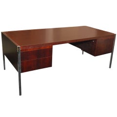 Architectural 1970's Mahogany Knoll Desk 5