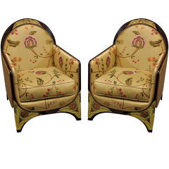 Antique Pair of Chairs Attributed to Paul Follot