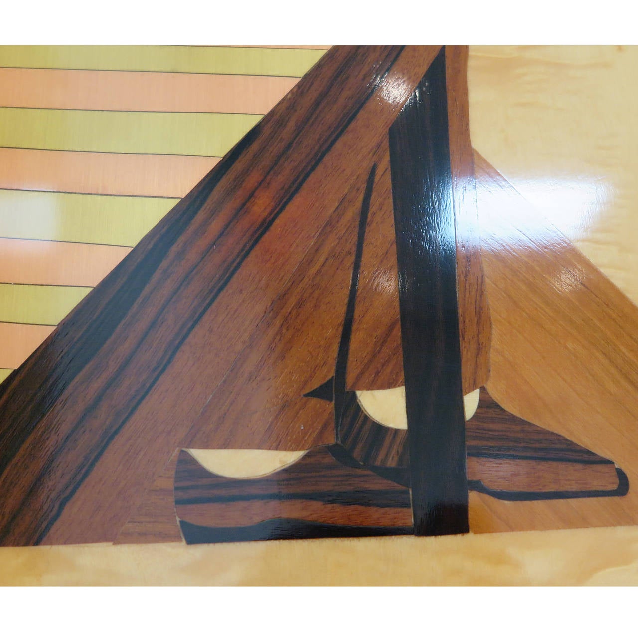 Set of Four Marquetry Panels of Louis Armstrong's Band from Paris 2