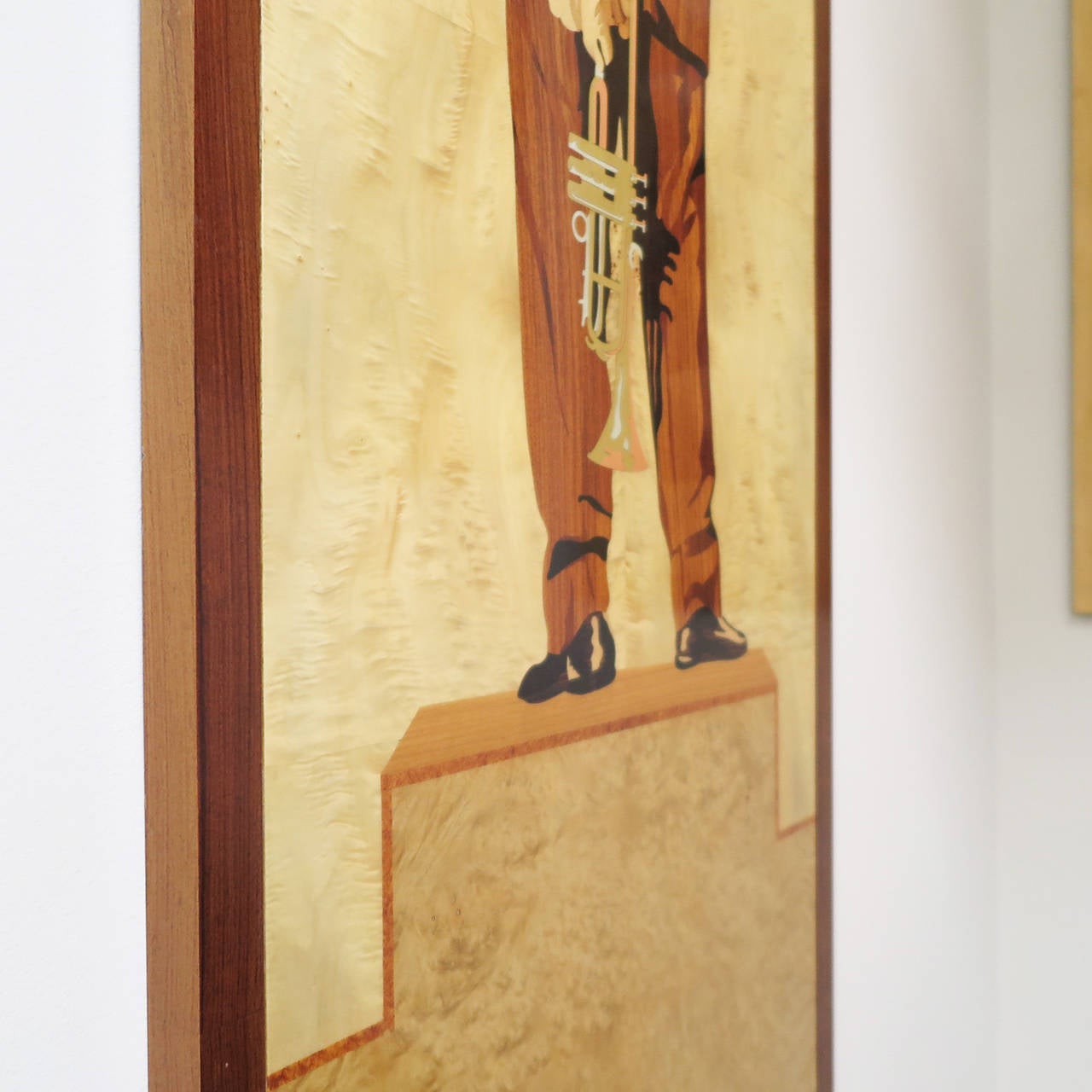 Louis Armstrong Marquetry Jazz Panel from Paris In Excellent Condition In Los Angeles, CA