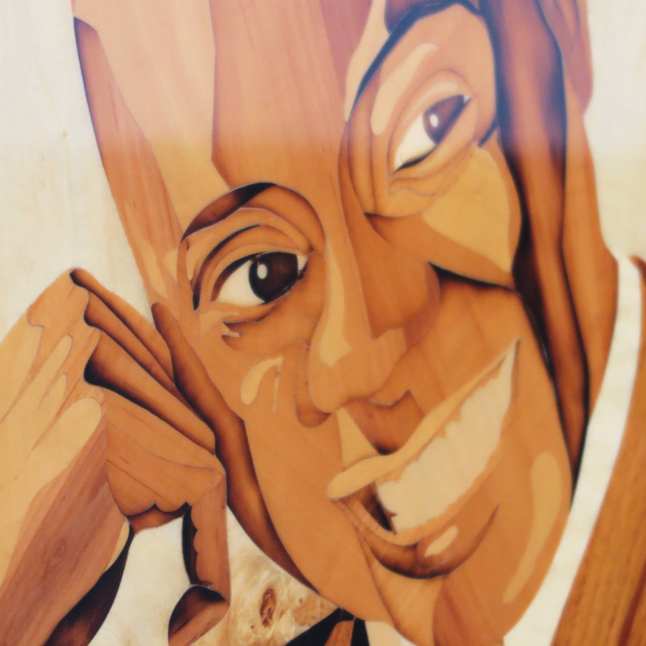 French Louis Armstrong Marquetry Jazz Panel from Paris