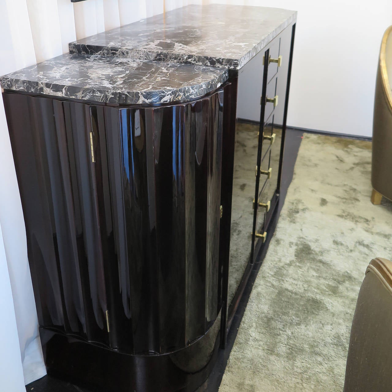 Art Deco Fluted Palisander Sideboard by Francisque Chaleyssin