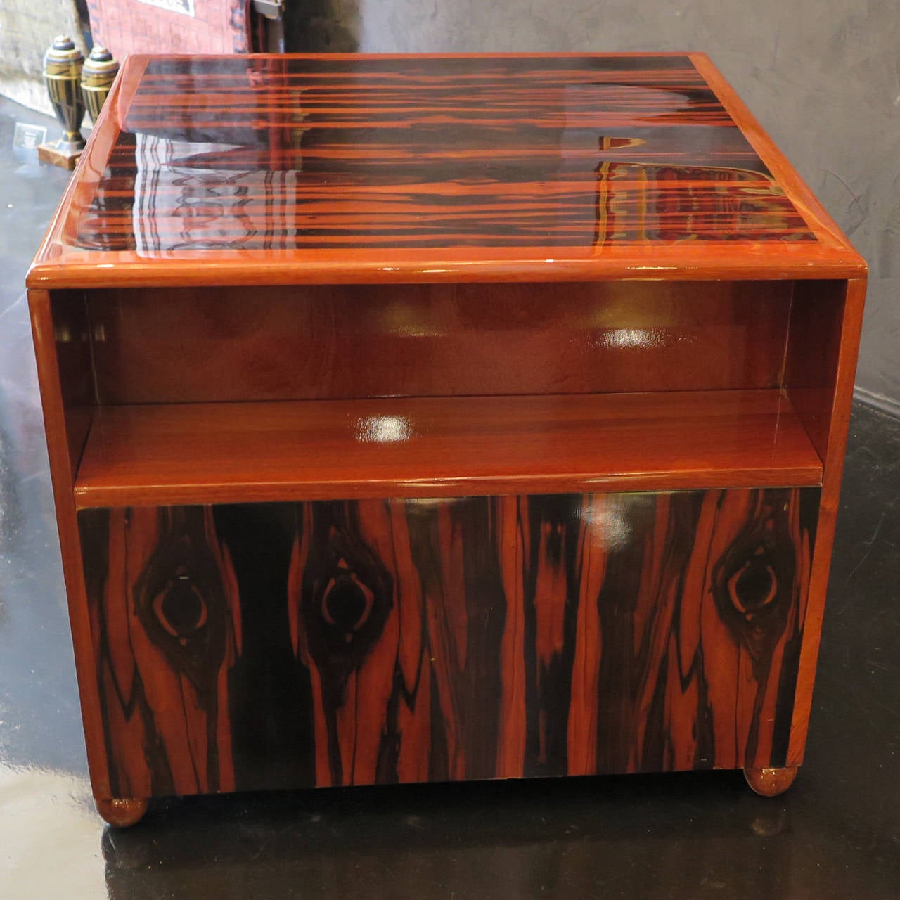 Lacquered French Art Deco Macassar Ebony Table