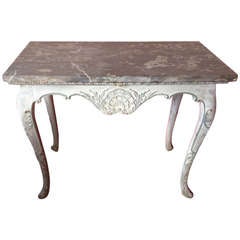 19th Century Painted Marble Top Console Table