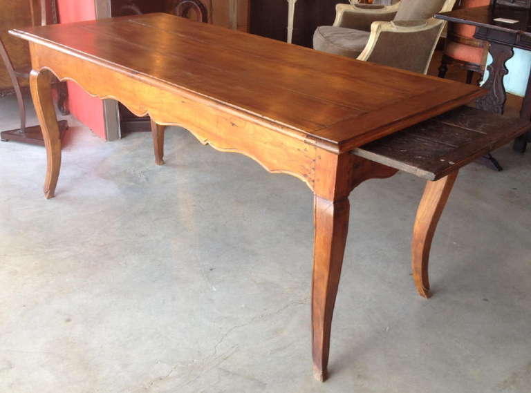 19th Century French Fruitwood Farm Table In Excellent Condition In West Palm Beach, FL