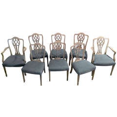Set Of 8 Hepplewhite Dining Chairs