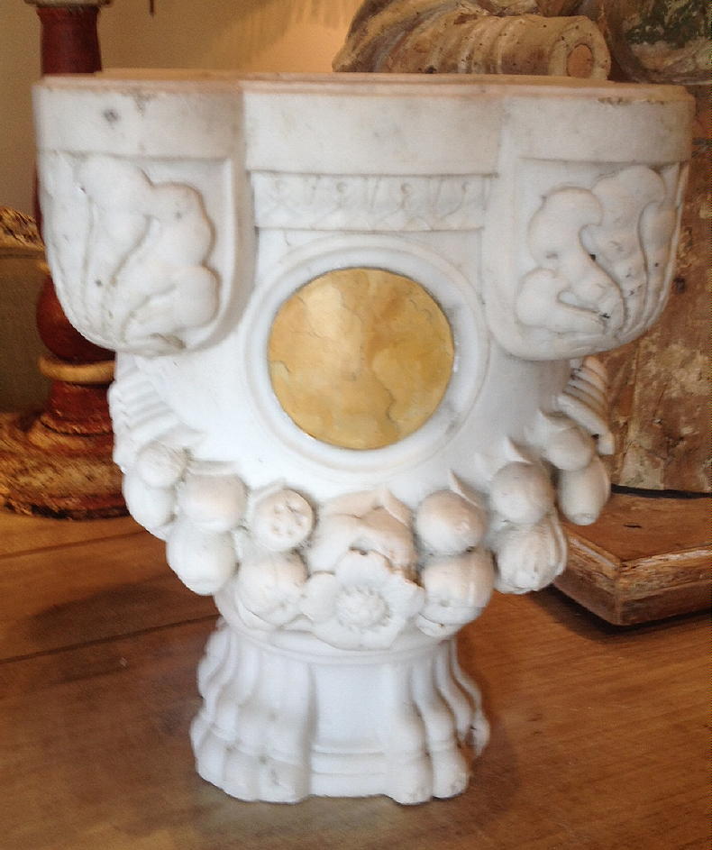Pair of 19th Century Italian Carved Marble Planters 3