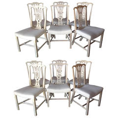 Antique Set of 12 Chippendale Style Chairs