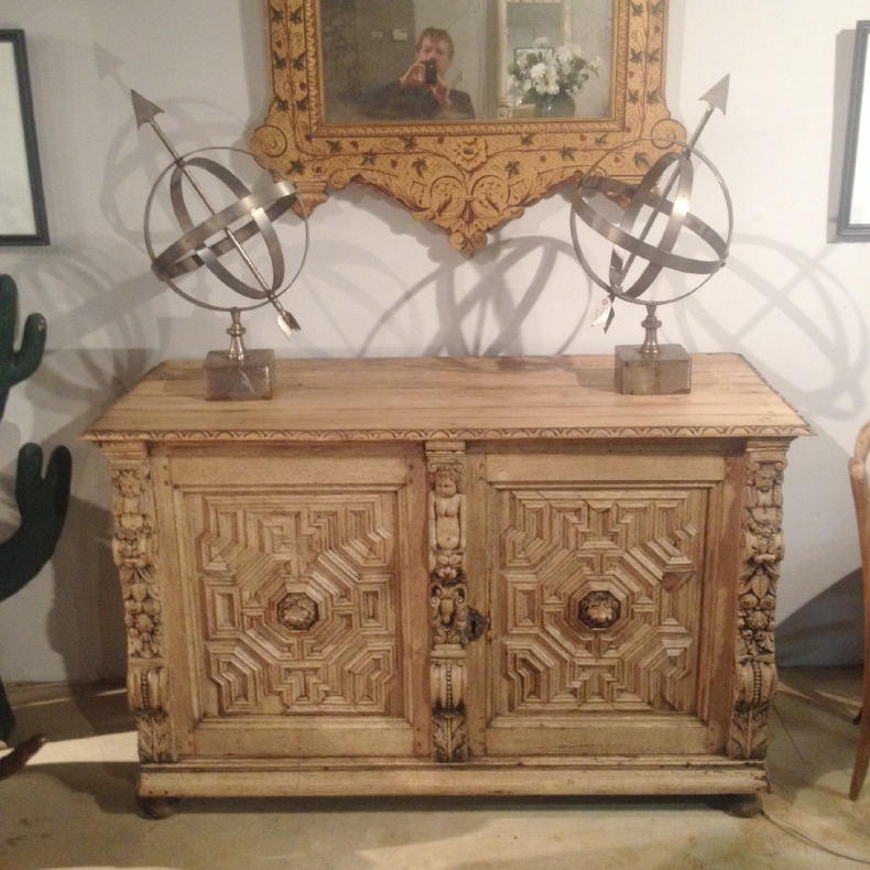 19th Century Carved Oak Credenza
