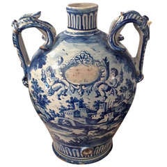 Italian Blue And White Pottery Jug