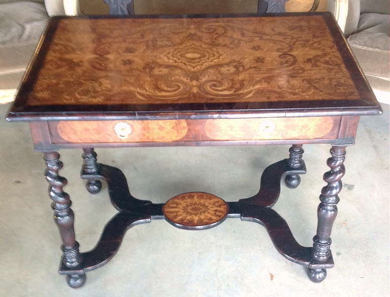 American 19th Century Marquetry Writing Table