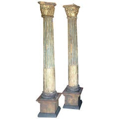 Coppia di colonne italiane del XVII secolo