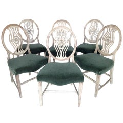 Set Of 6 Wheel Back Dining Chairs