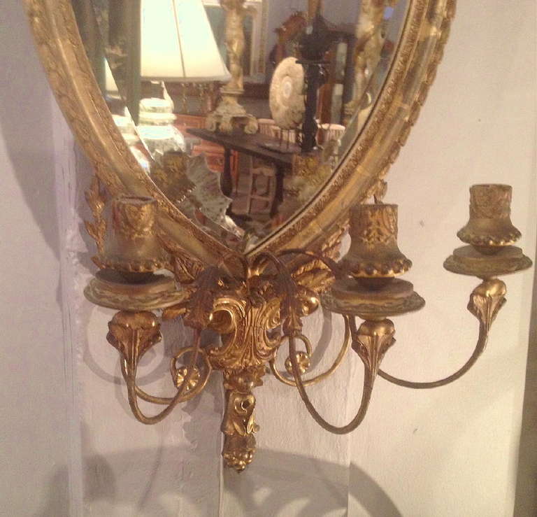 19th Century American Adams Style Girondole Mirror For Sale