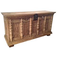 Antique Profusely Carved Italian Credenza