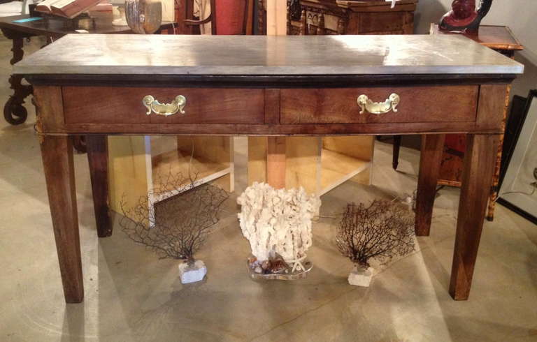 Monumental Pair of French Console Tables