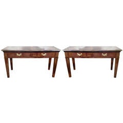 Monumental Pair of French Console Tables