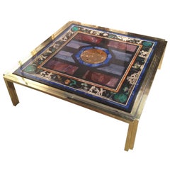 Oversize Mid Century Scagliola Top Cocktail Table