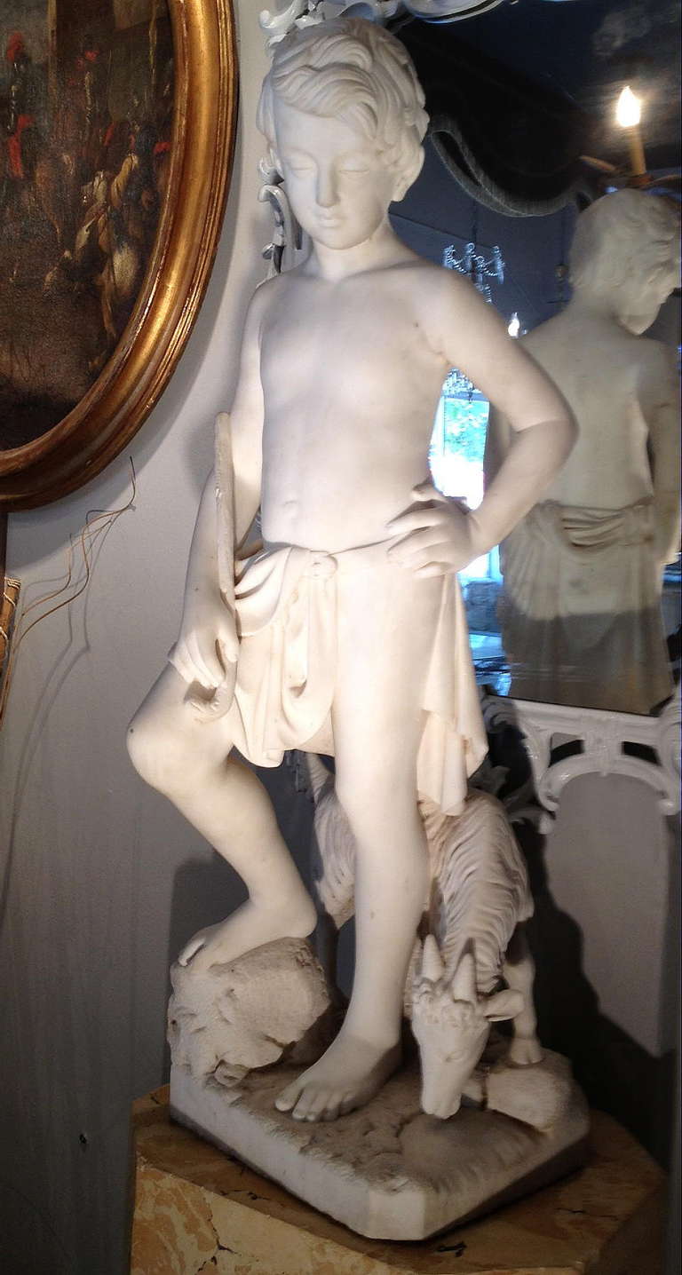 19th Century Italian Carrara Marble Sculpture