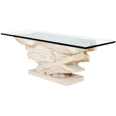Emilio Terry Style White Rock Low Table