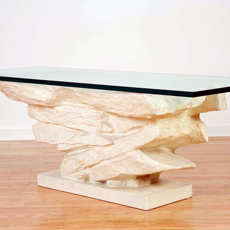 Emilio Terry Style White Rock Low Table