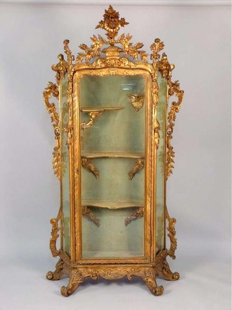 Italian Baroque Style Gilt Wood Display Cabinet 5