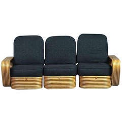 Paul Frankl Style Rattan Sofa