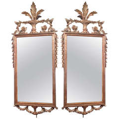 Pair of Italian Silver Gilt Mirrors