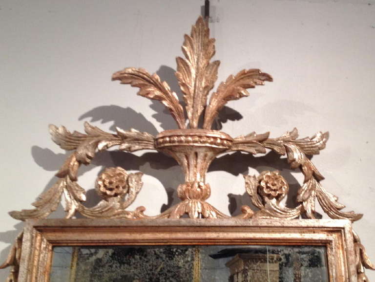 Pair of Italian Silver Gilt Mirrors In Excellent Condition In West Palm Beach, FL