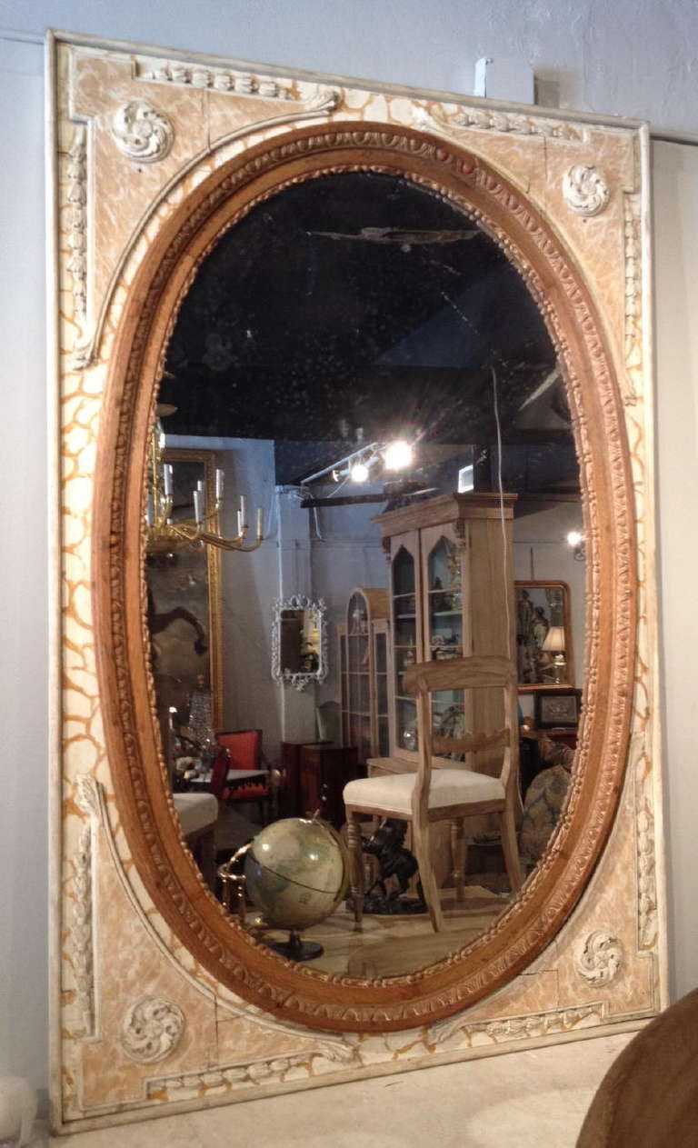 Large 19th Century Faux Painted Mirror 4