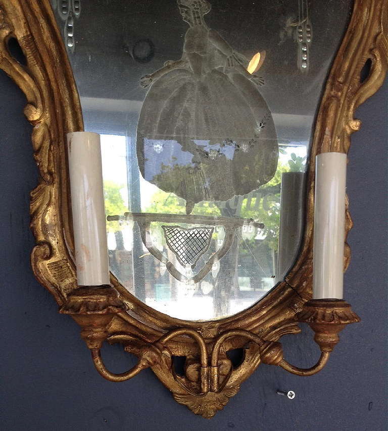 18th Century and Earlier Pair of 18th Century Venetian Sconces For Sale