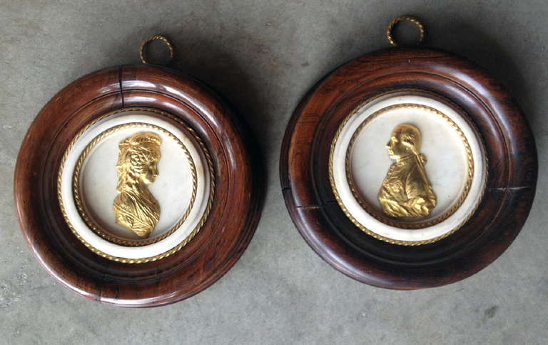 Pair Of French Bronze Medallions