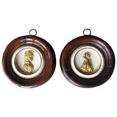 Pair Of French Bronze Medallions